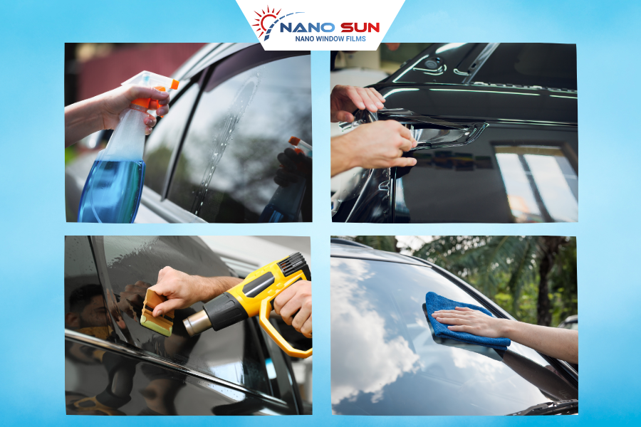 4 bước cơ bản để bóc phim cách nhiệt ô tô hiệu quả, không làm xước kính xe.